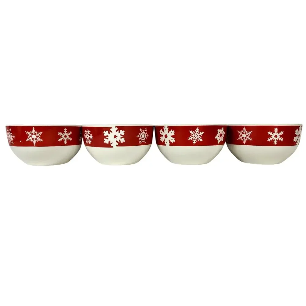 Royal Norfolk Stoneware Red Snowflake 5.5